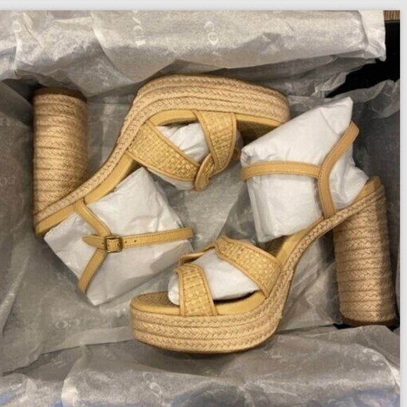 Coach Talina Natural Platform Espadrille Raffia Sandals Shoes    NEW w/ BOX 7.5B - Picture 4 of 5